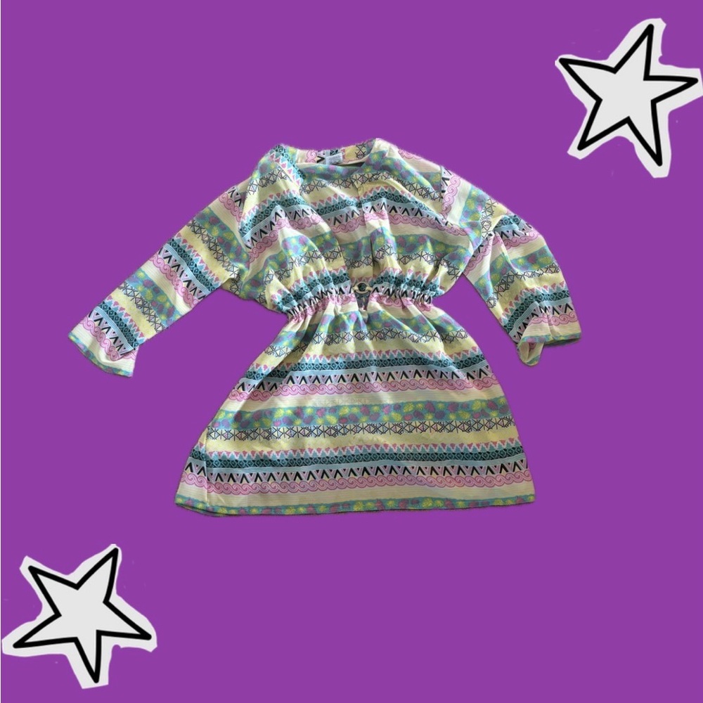 Rima Multi-colored geometric swimsuit cover